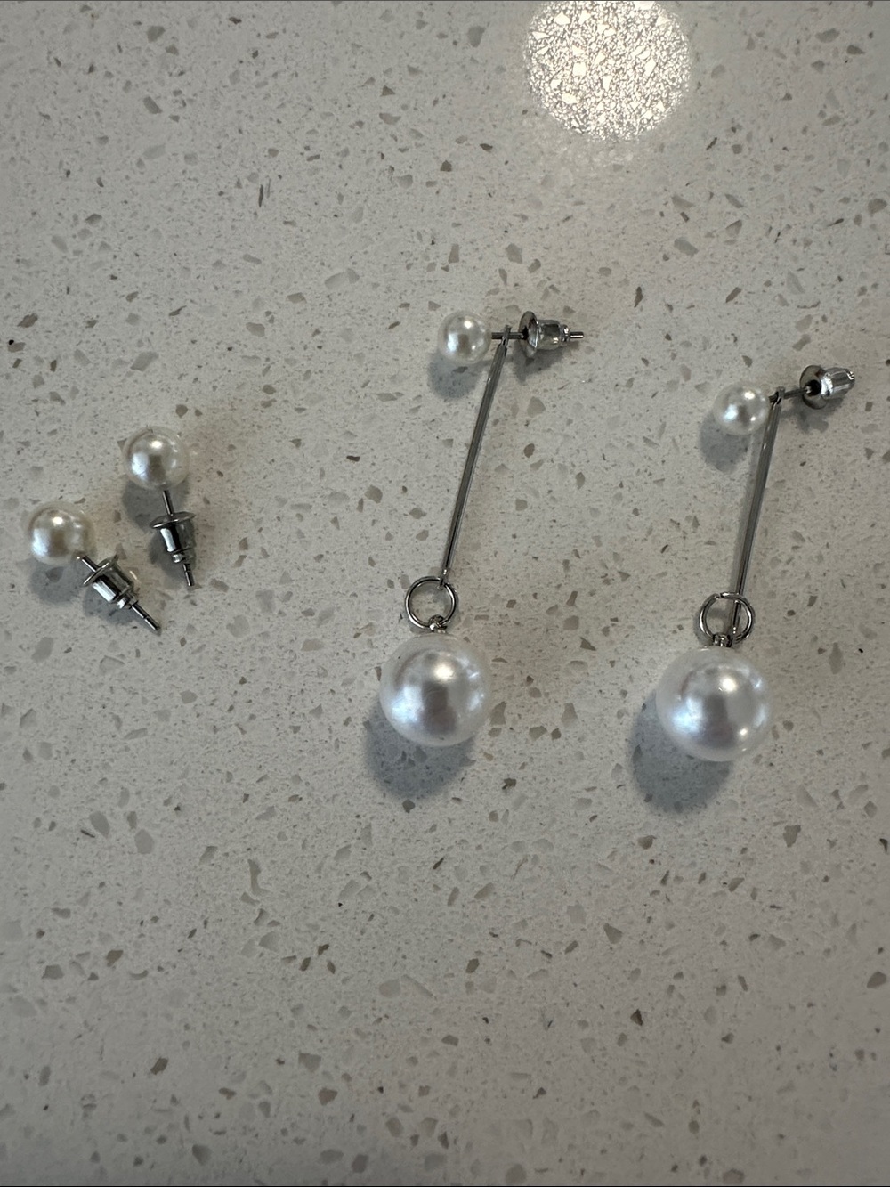 Women's Silver-Tone Pearl Drop Earrings